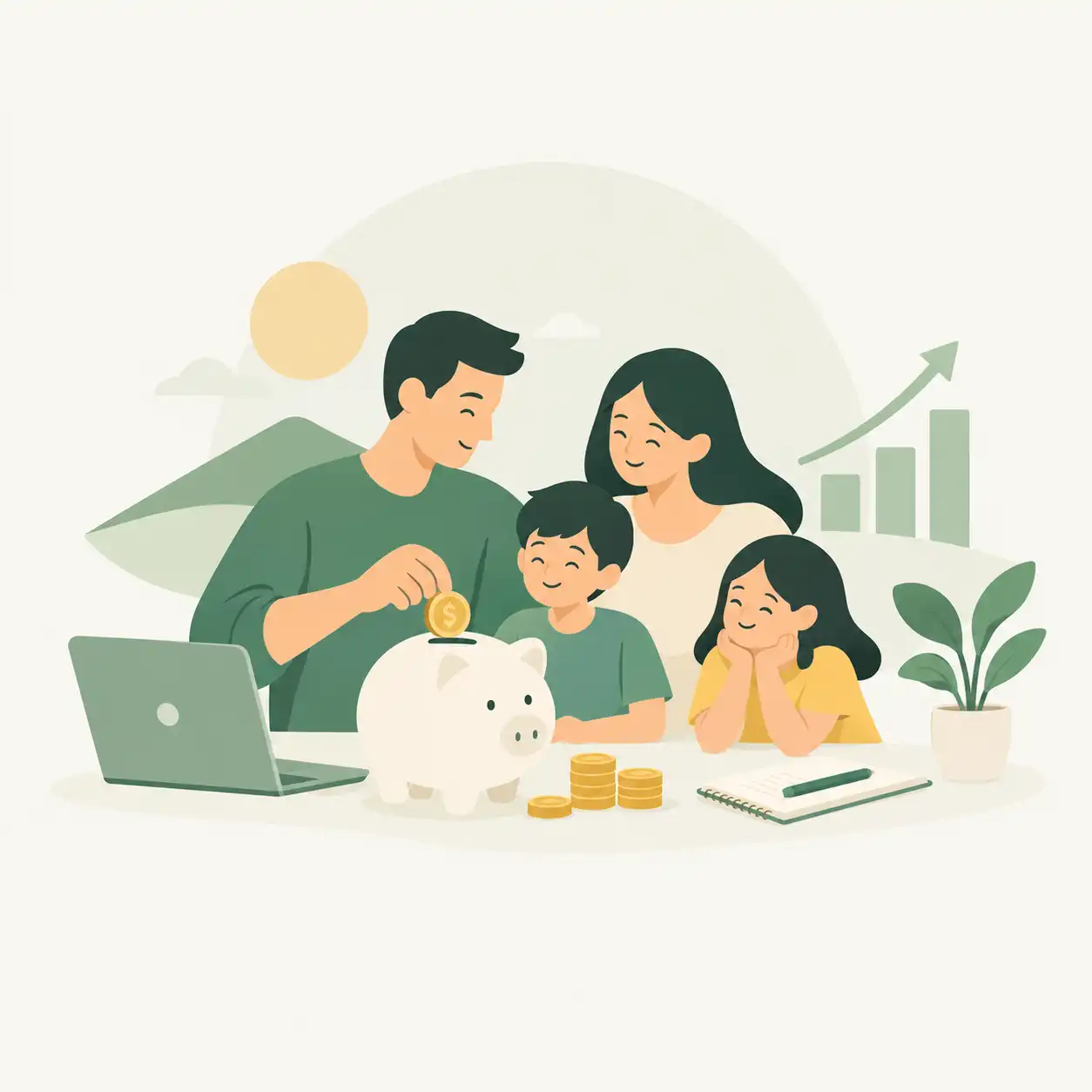 Family Finance and Savings Illustration _ GrowCents